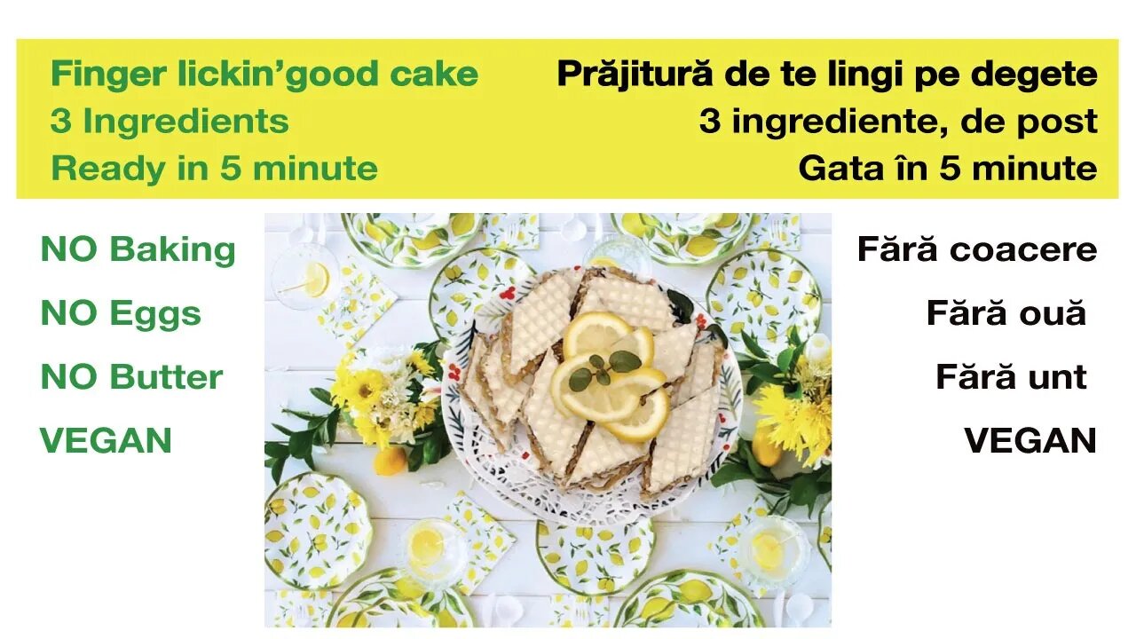 3 Ingredients Finger Lickin' Good Cake, Vegan, No Bake / Prajitura delicioasă din 3 ingrediente