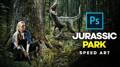 Creating a Jurassic Park Scene in Photoshop - Photo Manipulation Speed Art