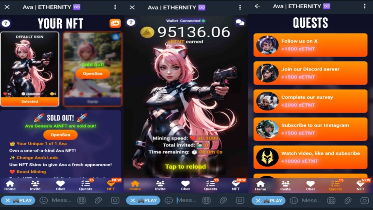 Ava ETHERNITY | New Crypto Mining Bot On Telegram | Ai Chat To Earn | Launching In Q3