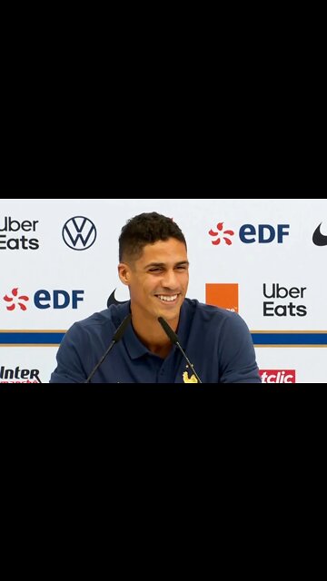Funny moment Raphael Varane jokes after alarm goes off during France press conference