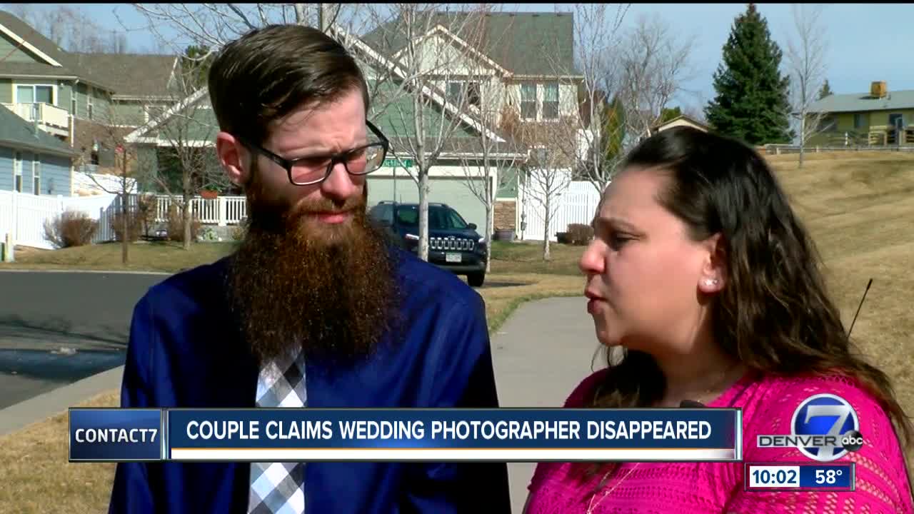 Colorado couple says photographer vanished after wedding, taking their photos with him