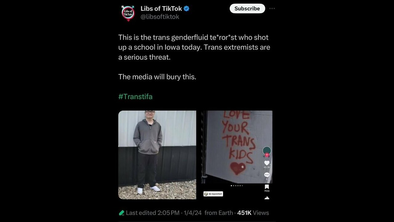 Liberal Media To Go Silent As Truth GETS EXPOSED About Gender Fluid Trans Iowa School Mass Shooter!