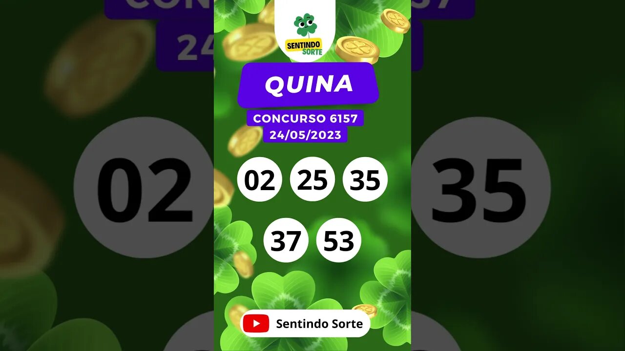 🍀 Resultado QUINA 6157 | 24/05/23 | Sentindo Sorte #shorts