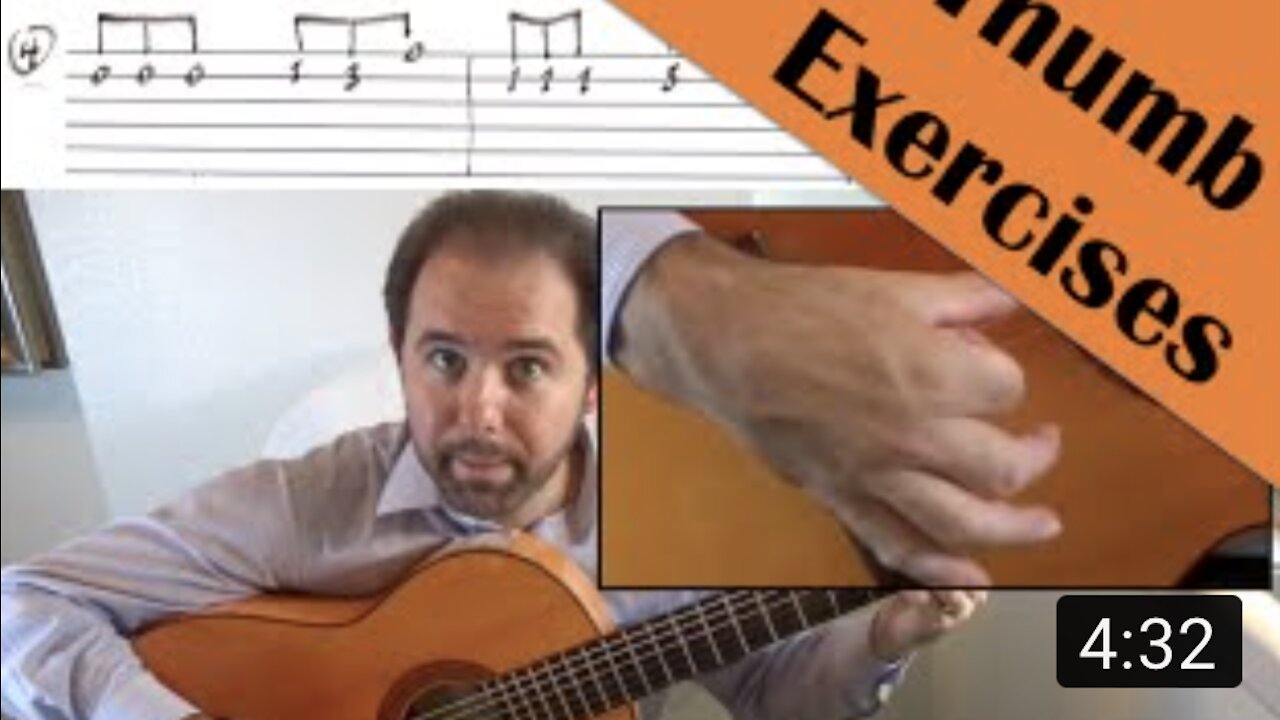 Thumb Exercises 1, 2 and 3 for the Flamenco Guitar