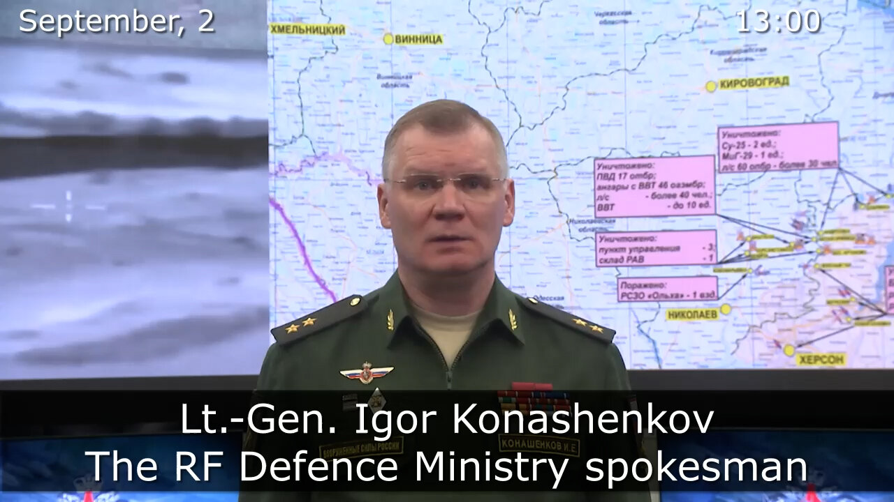 (9/2/2022) RUSSIAN DEFENCE MINISTRY REPORT ON THE SPECIAL MILITARY OPERATION IN UKRAINE