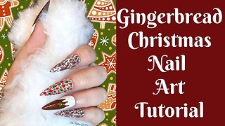 Gingerbread Nail Art | Christmas Nail Art | Easy Nail Art Tutorial | Nail Stamping Tutorial