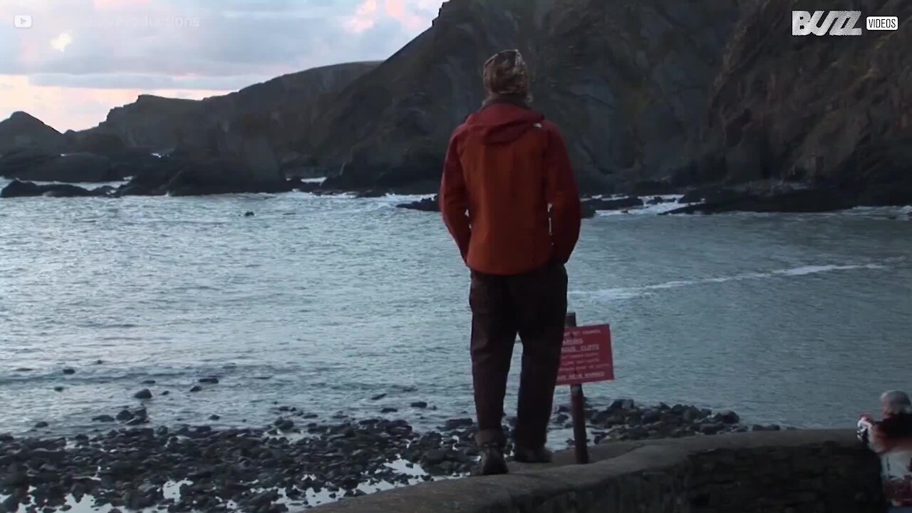 Climber's scary fall from cliff