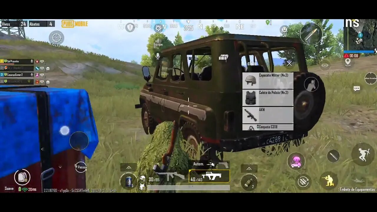 Jogando PUBG Mobile. Lives Gravadas sem cortes.(3)