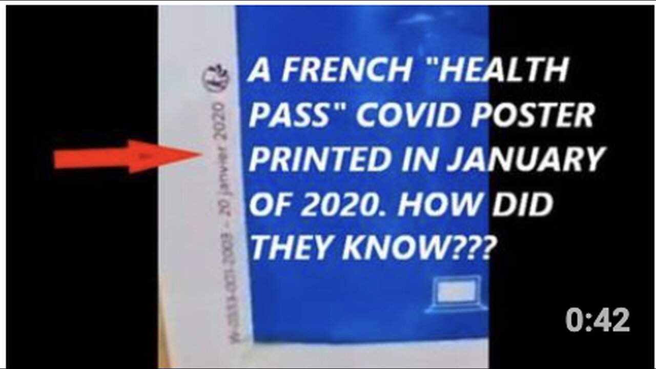 Plandemic - French Health Pass Poster Shows Government Printed them in January 2020