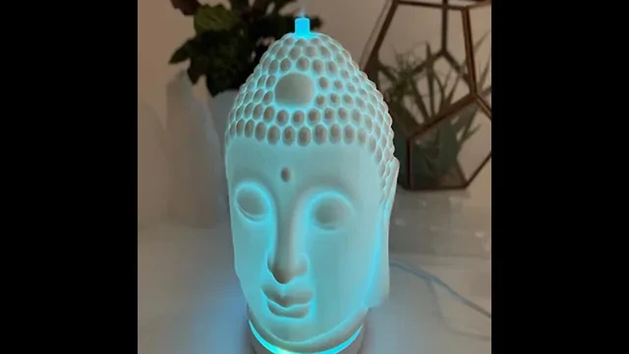 OIL DIFFUSER - WHITE BUDDHA - MULTI - COLORED LIGHTS