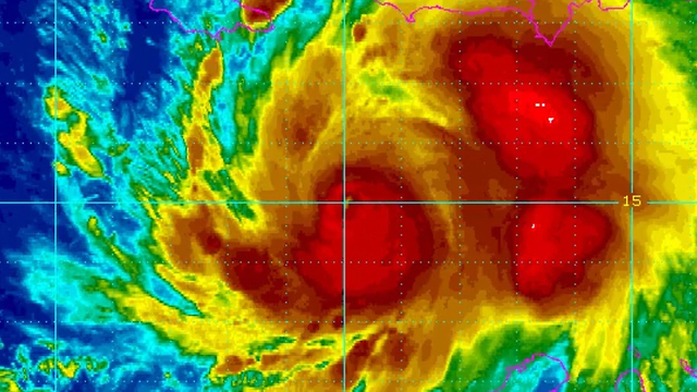 Hurricane Matthew moving through the Caribbean