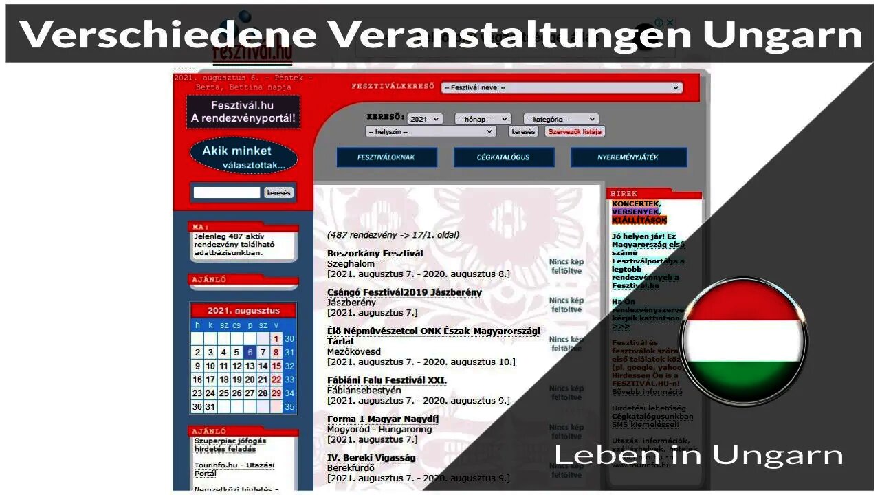 Infos zu Veranstaltungen in Ungarn - Leben in Ungarn