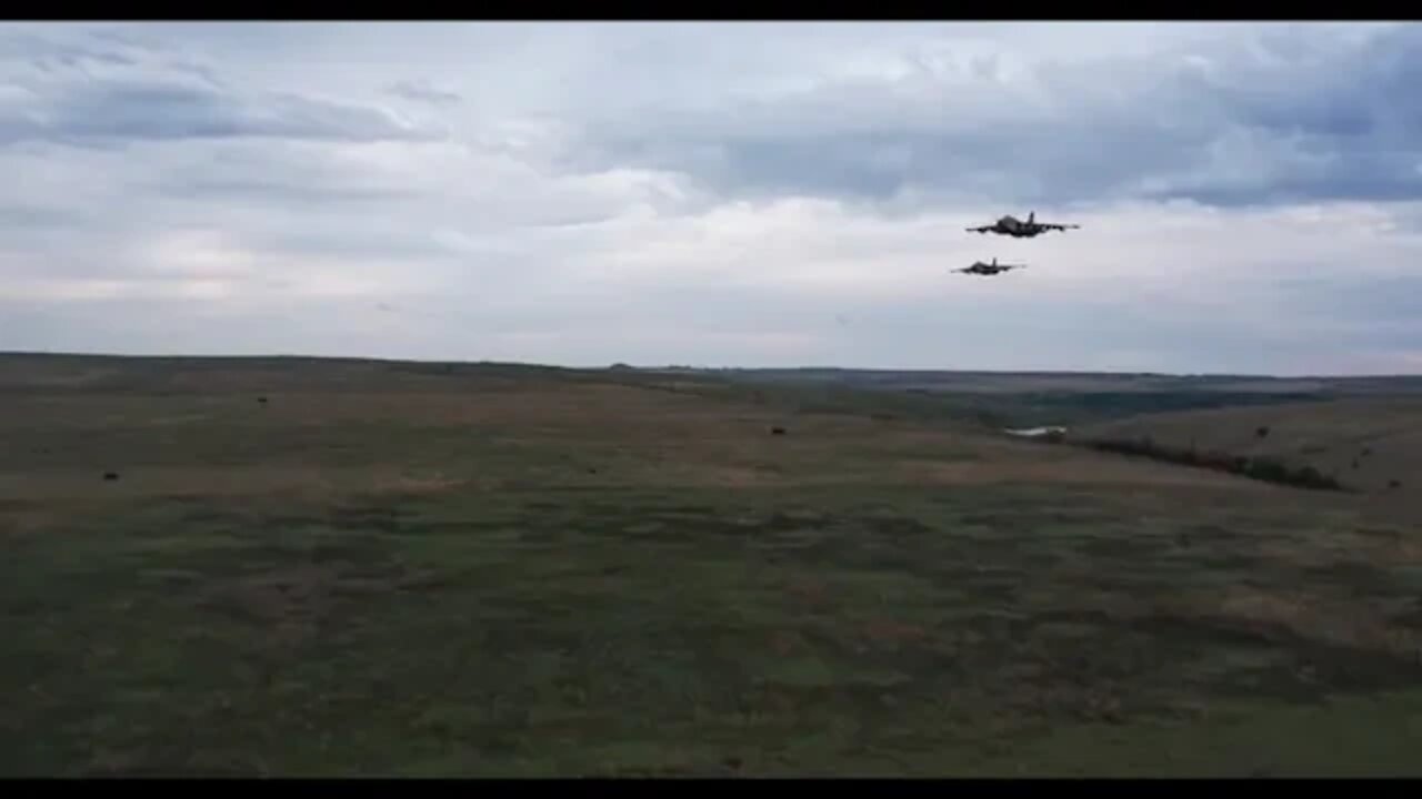 Accidentally filmed from a copter flight of Russian bombers