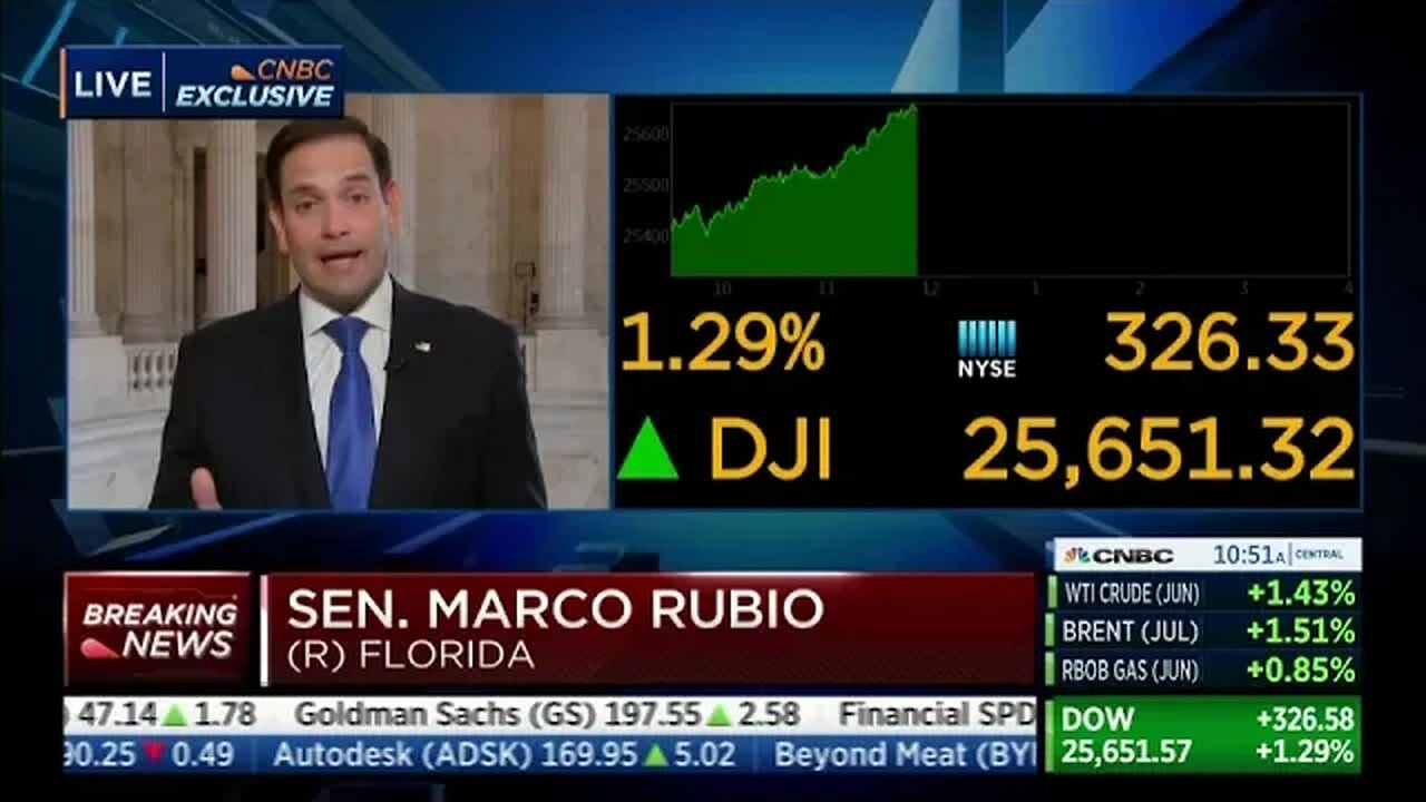 Rubio Joins CNBC to Discuss U.S.-China Trade Talks