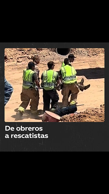 Rescatan con una excavadora a un hombre que sufrió un accidente