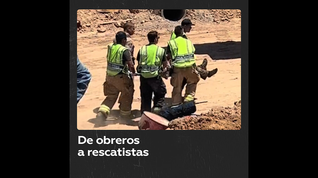 Rescatan con una excavadora a un hombre que sufrió un accidente