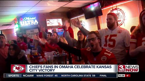 Chiefs Fans in Omaha Celebrate Victory