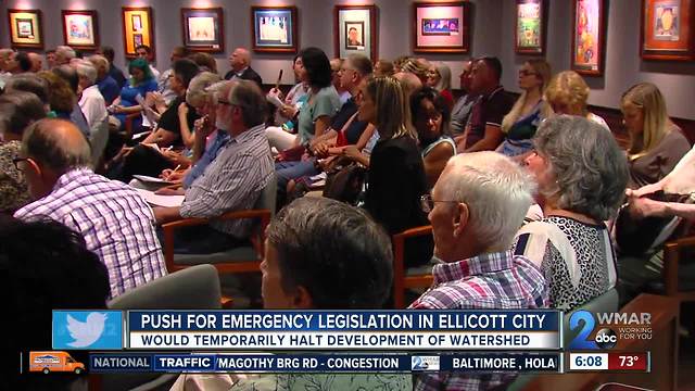 Hundreds support moratorium on building in Ellicott City