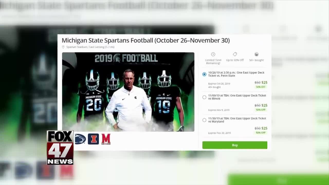 MSU Football tickets available on Groupon