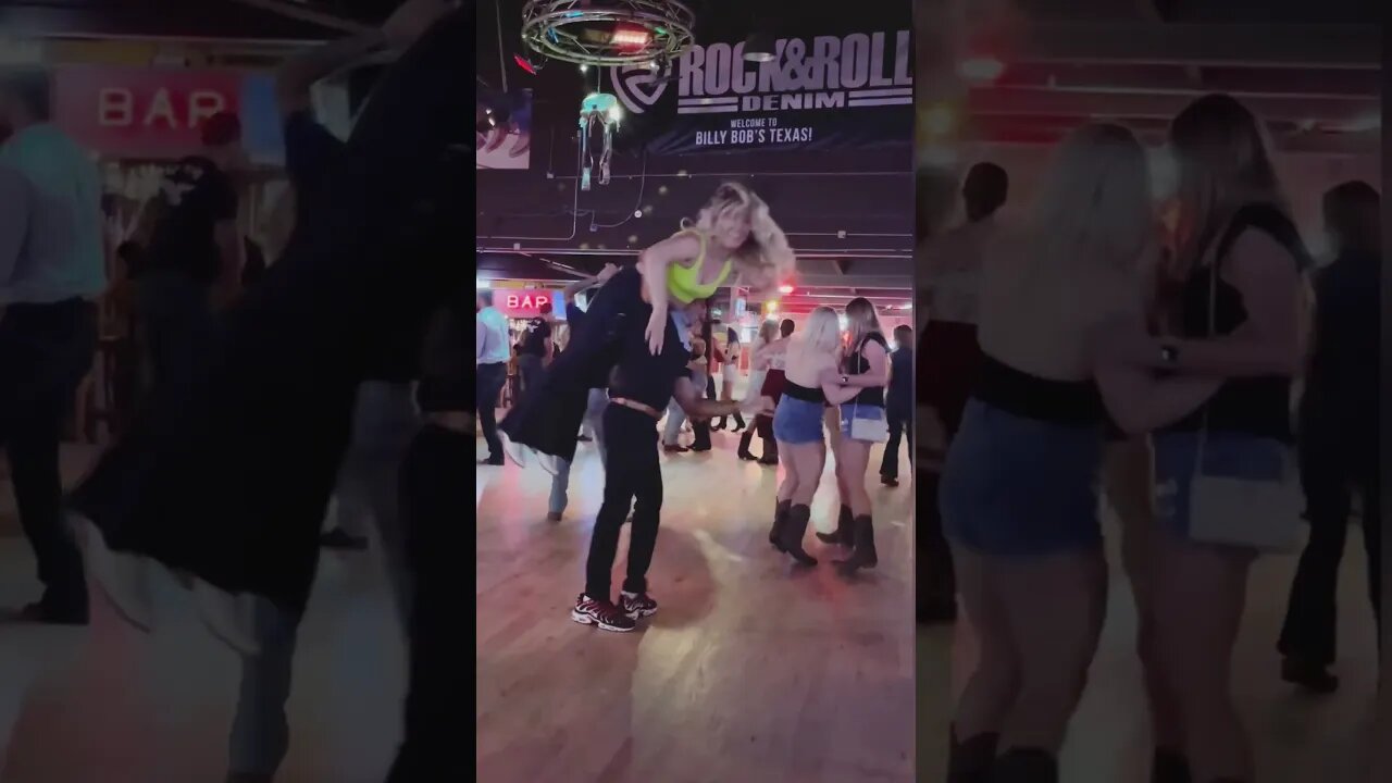 Country swing at the worlds largest Honky Tonk #shorts #countrydance #swingdance #countryswing