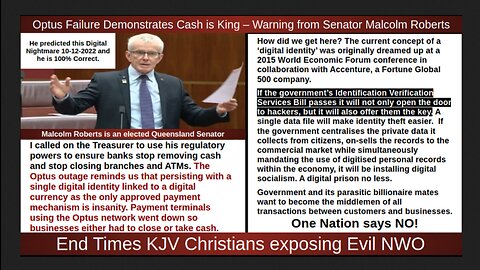 Optus Failure Demonstrates Cash is King – Warning from Senator Malcolm Roberts