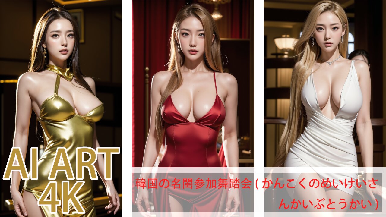 [4K]AI ART LookBook for Korean Socialite attends a ball | 韓国の名閨参加舞踏会 | 한국 명문가가 무도회에 참석