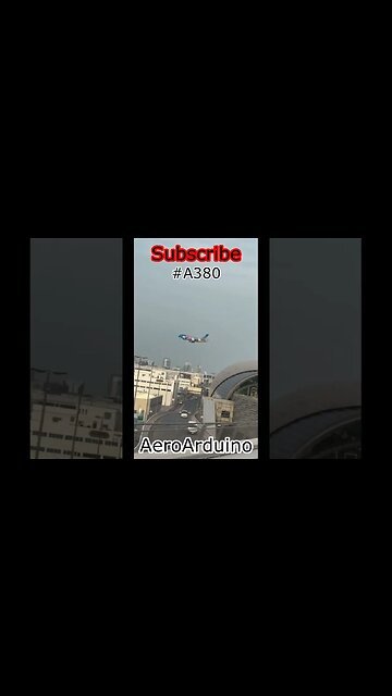 Just Saw #A380 Hanging Above The City Landing #Aviation #Avgeeks #AeroArduino