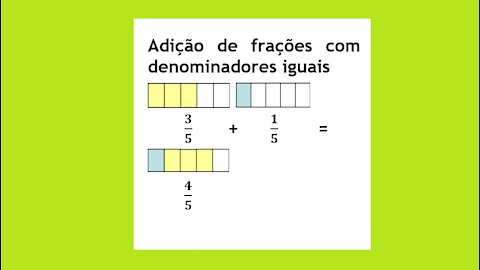 MATEMÁTICA – AULA 40 – • ADIÇÃO DE FRAÇÕES COM DENOMINADORES IGUAIS