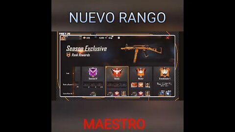 Conoce El Nuevo Rango Maestro de Free Fire