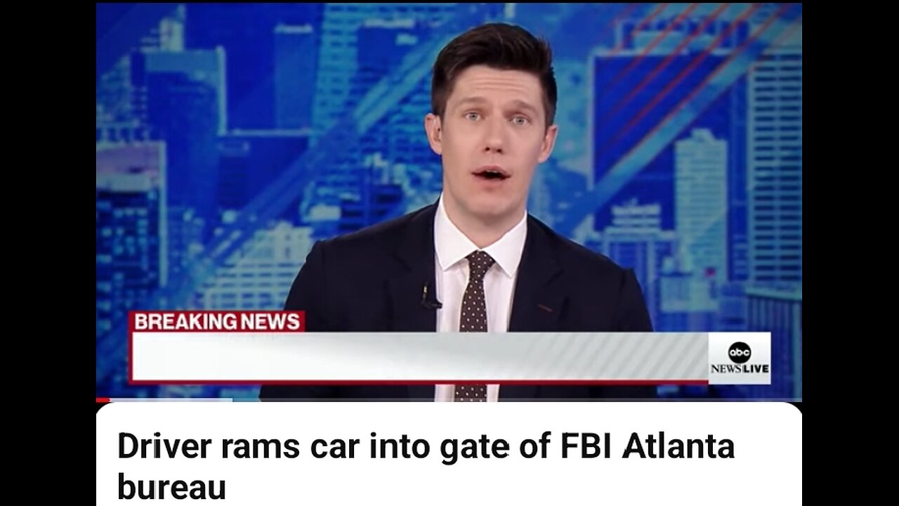 Drive rams car into gate of FBI Atlanta bureas.