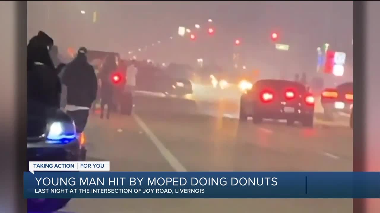 21-year-old hit by moped doing donuts in Detroit