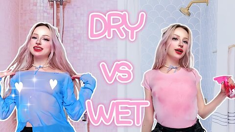 [4K] Dry Vs. Wet Try On haul | See-through Try On Haul clothes | Experiment with clothes