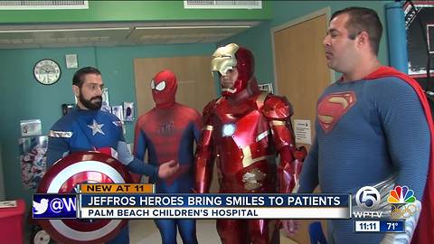 Jeffros Heroes bring smiles to patients at Palm Beach Children's Hospital