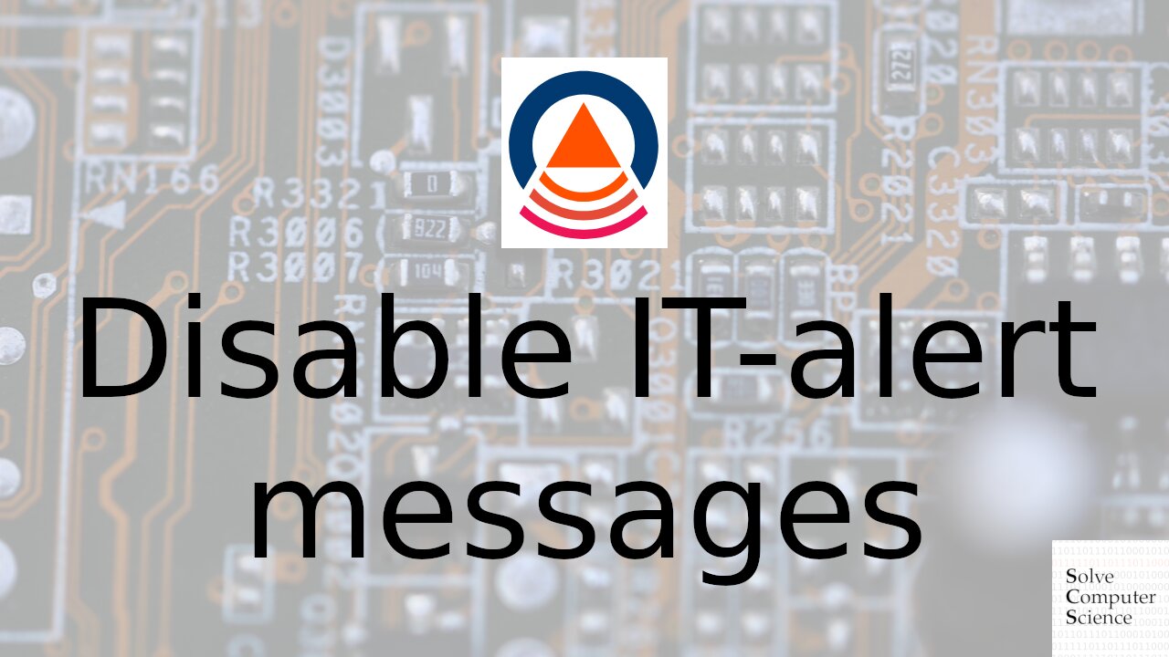 Disable IT-alert messages