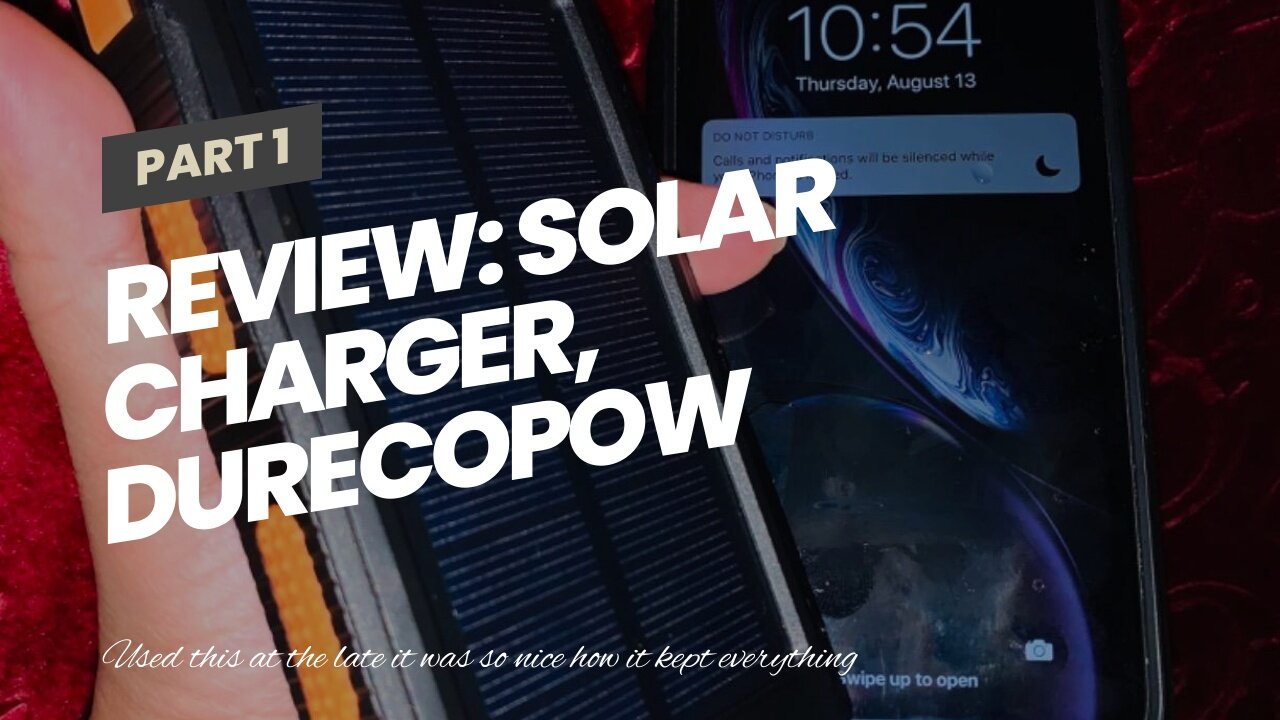 Review: Solar Charger, Durecopow 20000mAh Portable Outdoor Waterproof Solar Power Bank, Camping...