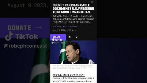 #USA Cable #Pakistan To Remove #ImranKhan #Blackmail #Bribery