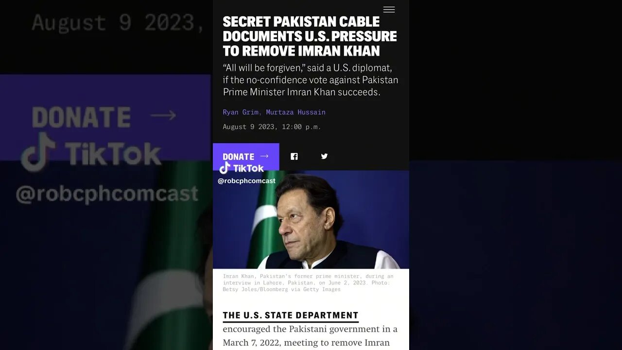 #USA Cable #Pakistan To Remove #ImranKhan #Blackmail #Bribery
