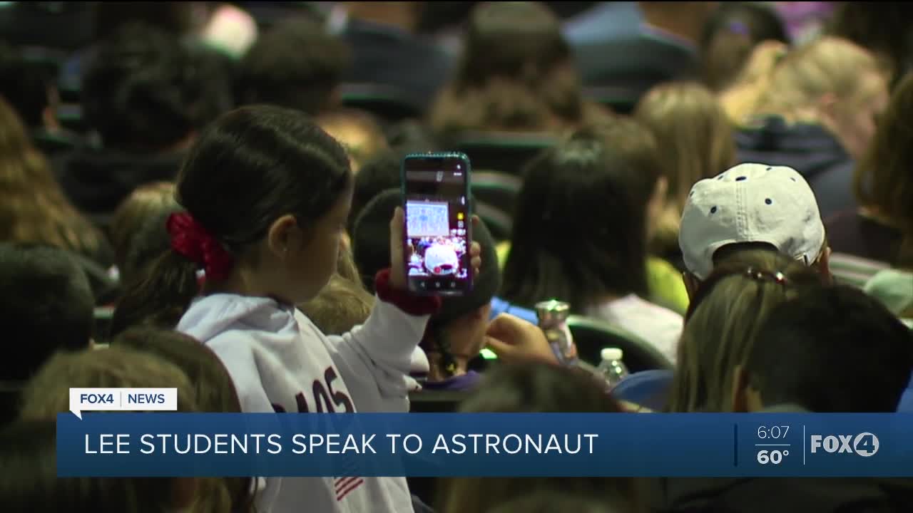 Students from Lee County Schools speak to astronauts