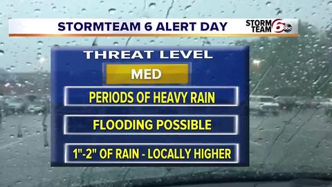 T'Storms Thursday. Dry weekend.