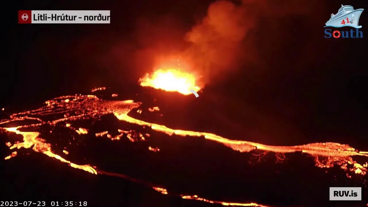 Live Coverage Of Iceland Volcano Event. 23/07/2023.