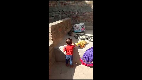 cute little kid playing