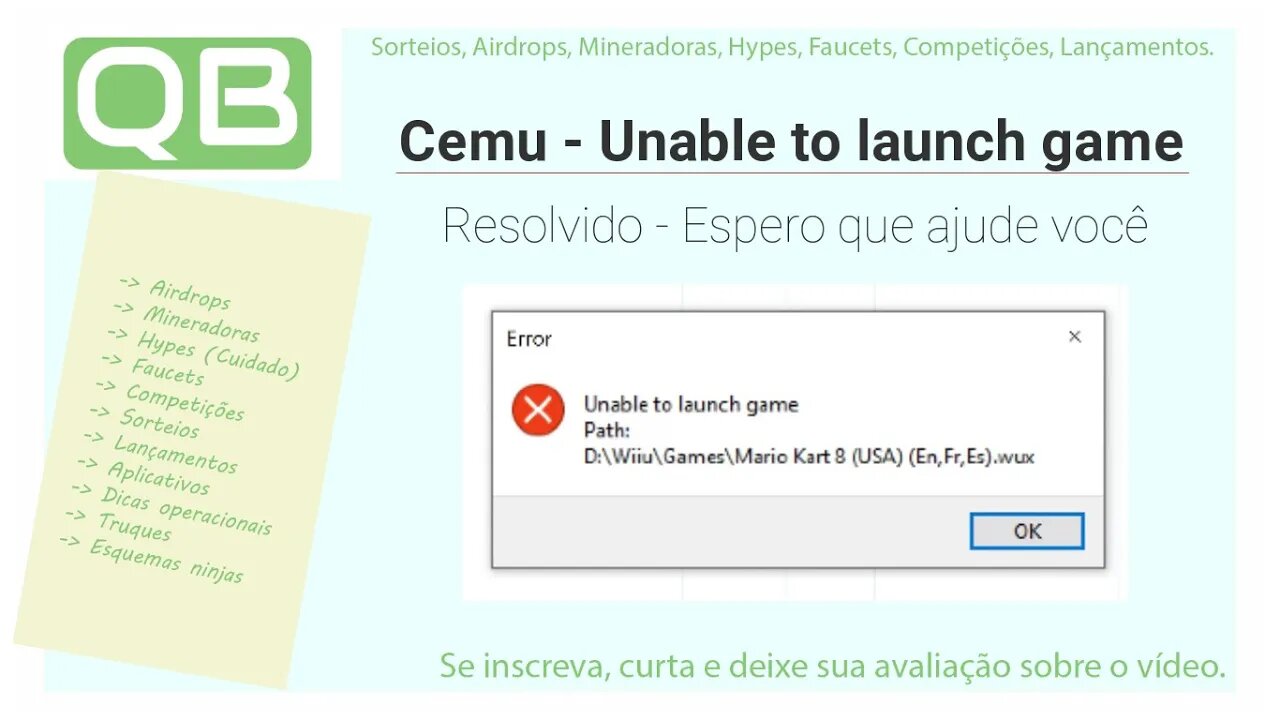 CanalQb - Cemu 2.0 - Unable to launch game