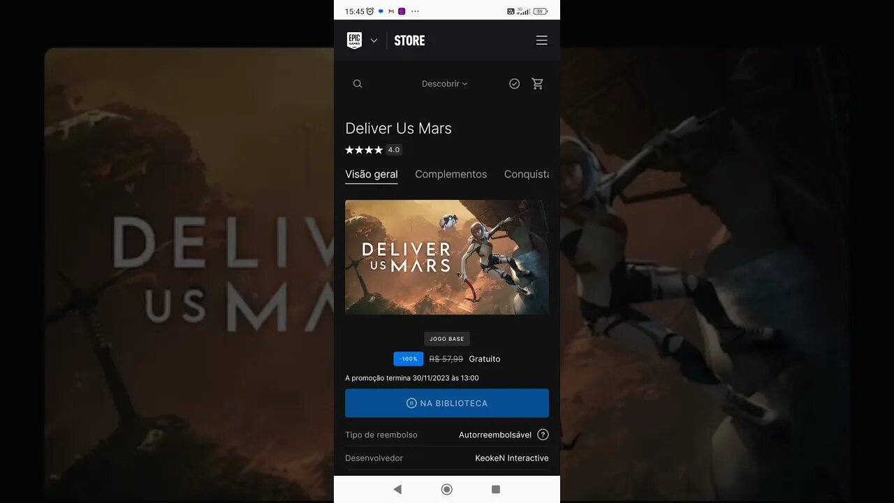 Delivery us mars - Grátis na Epic Games