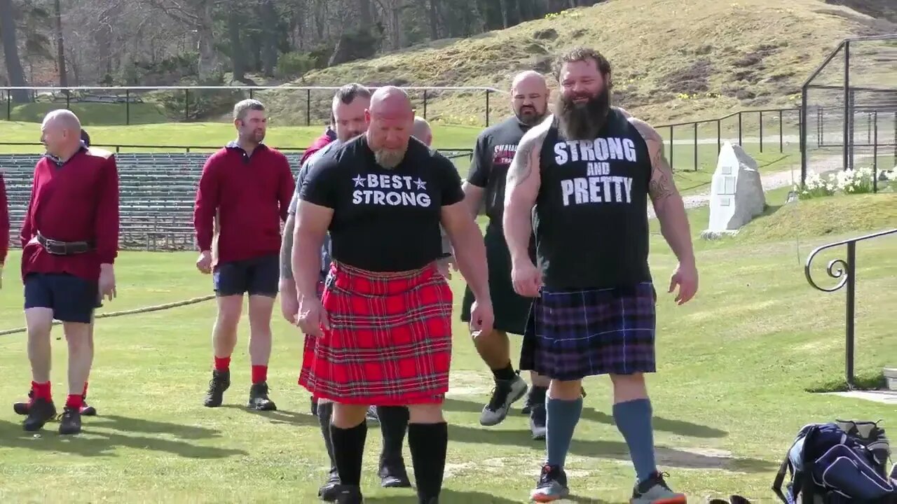 World's Strongest Men in a Tug o' War Challenge at Braemar Gathering Highland Games site in Scotland