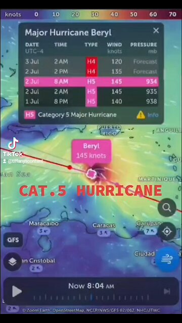CATEGORY 5 MAJOR HURRICANE BERYL