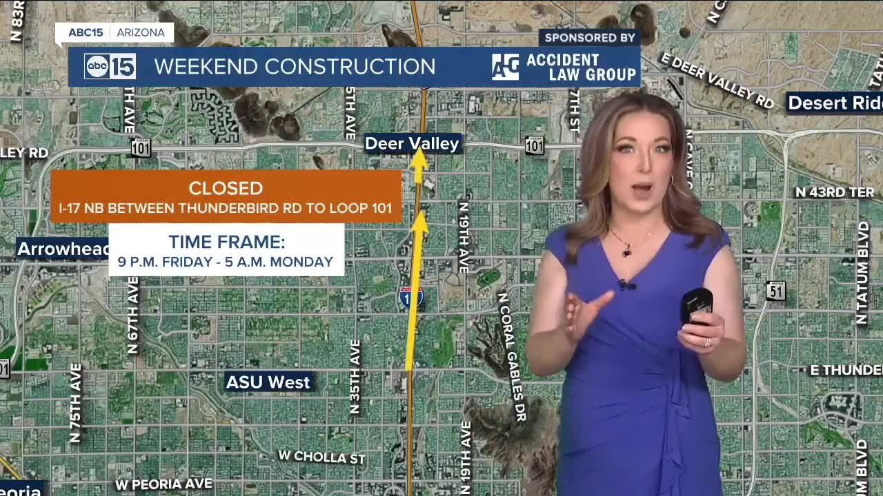Road closures on multiple Valley freeways this weekend