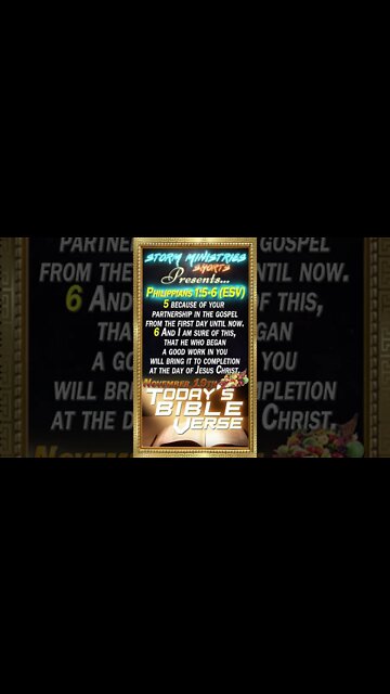 11.19.2022 | STORM MINISTRIES | Daily Bible Verse | Philippians 1:5-6 (ESV) | #shorts