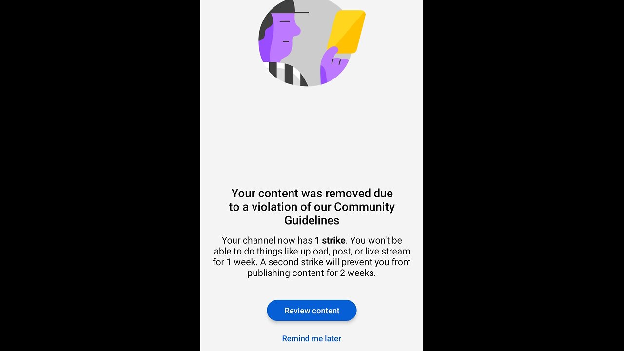 Youtube Gave Me A Strike For A Week Link I'm Description