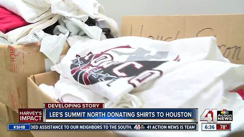 Lee's Summit North High School donates shirts to Houston