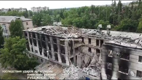 Drone view of consequences battles for Rubizhne. The scale of destruction is very serious.